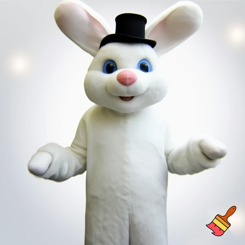 Easter bunny mascot costume top hat mascot costume