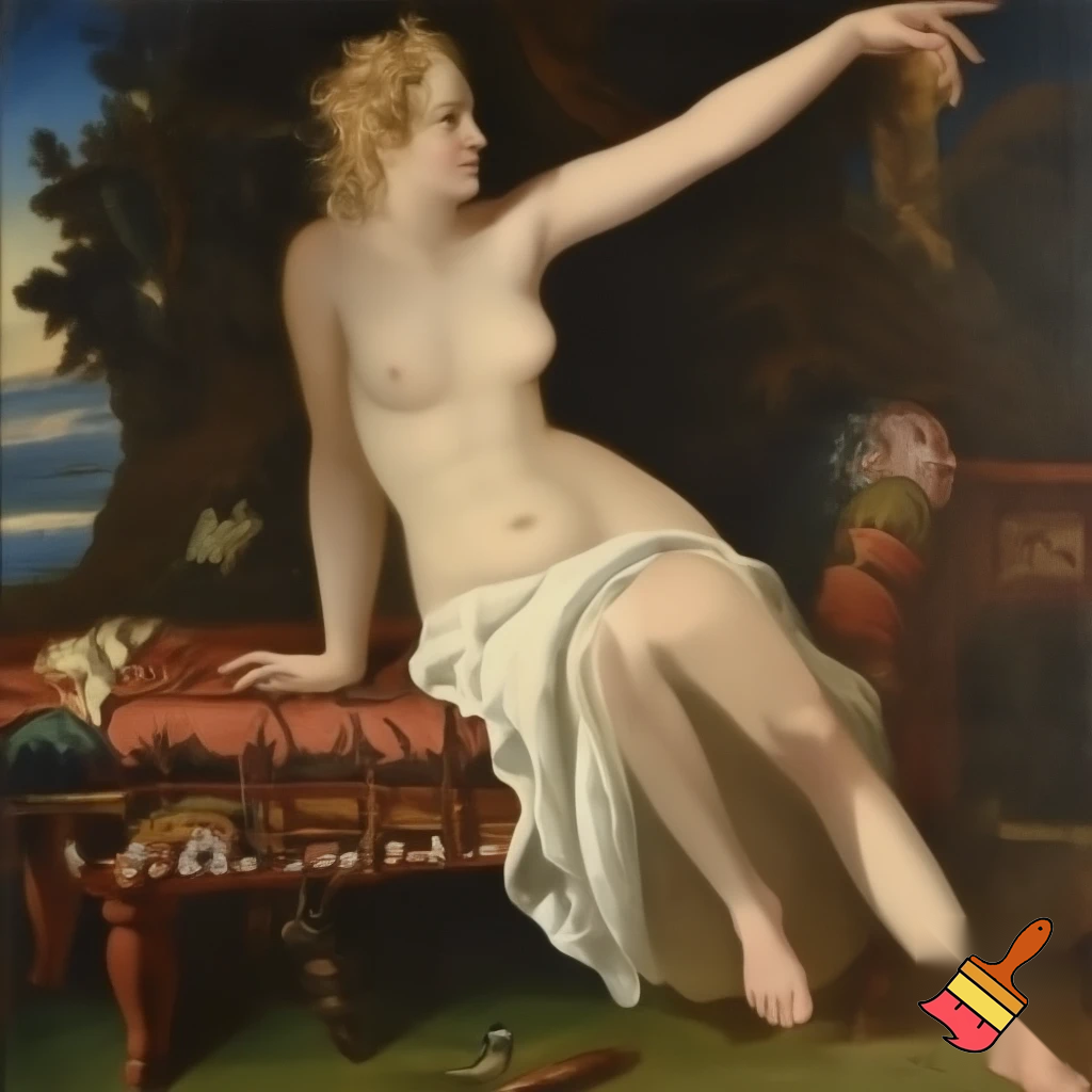 A lady naked