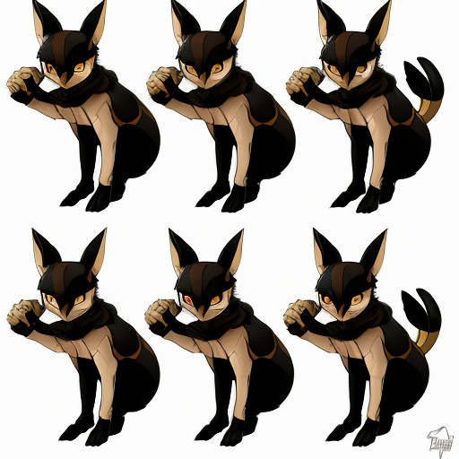 create an image, of different sketch poses for Umbreon