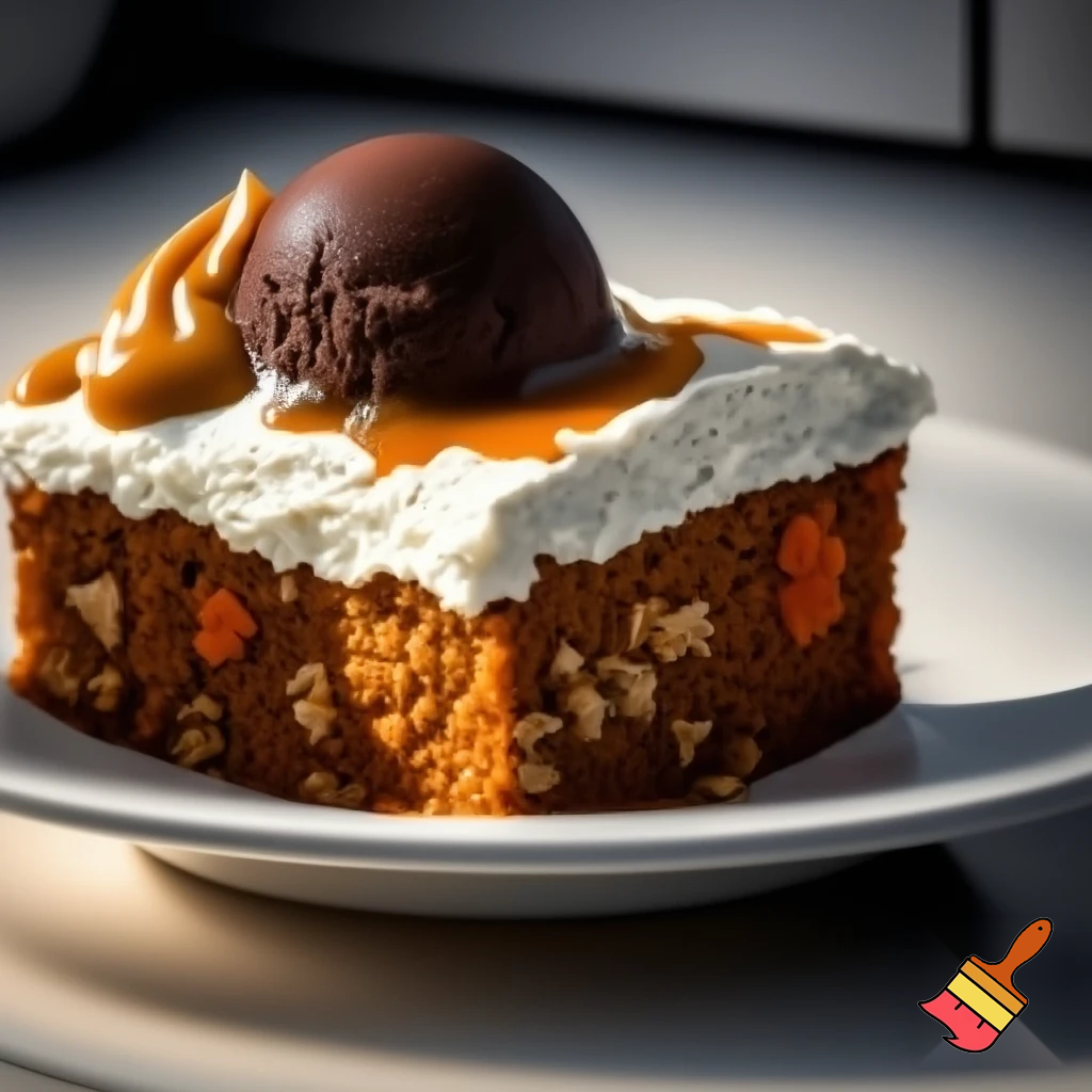 Carrot cake called carrot cake caramel and chocolate ice cream cake