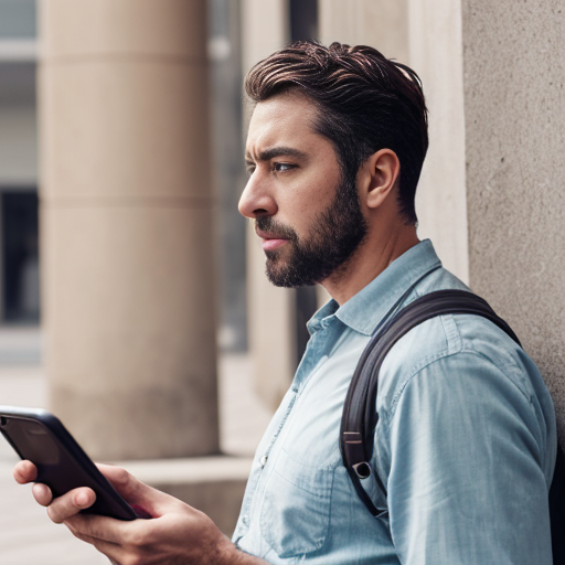 A man looked at phone