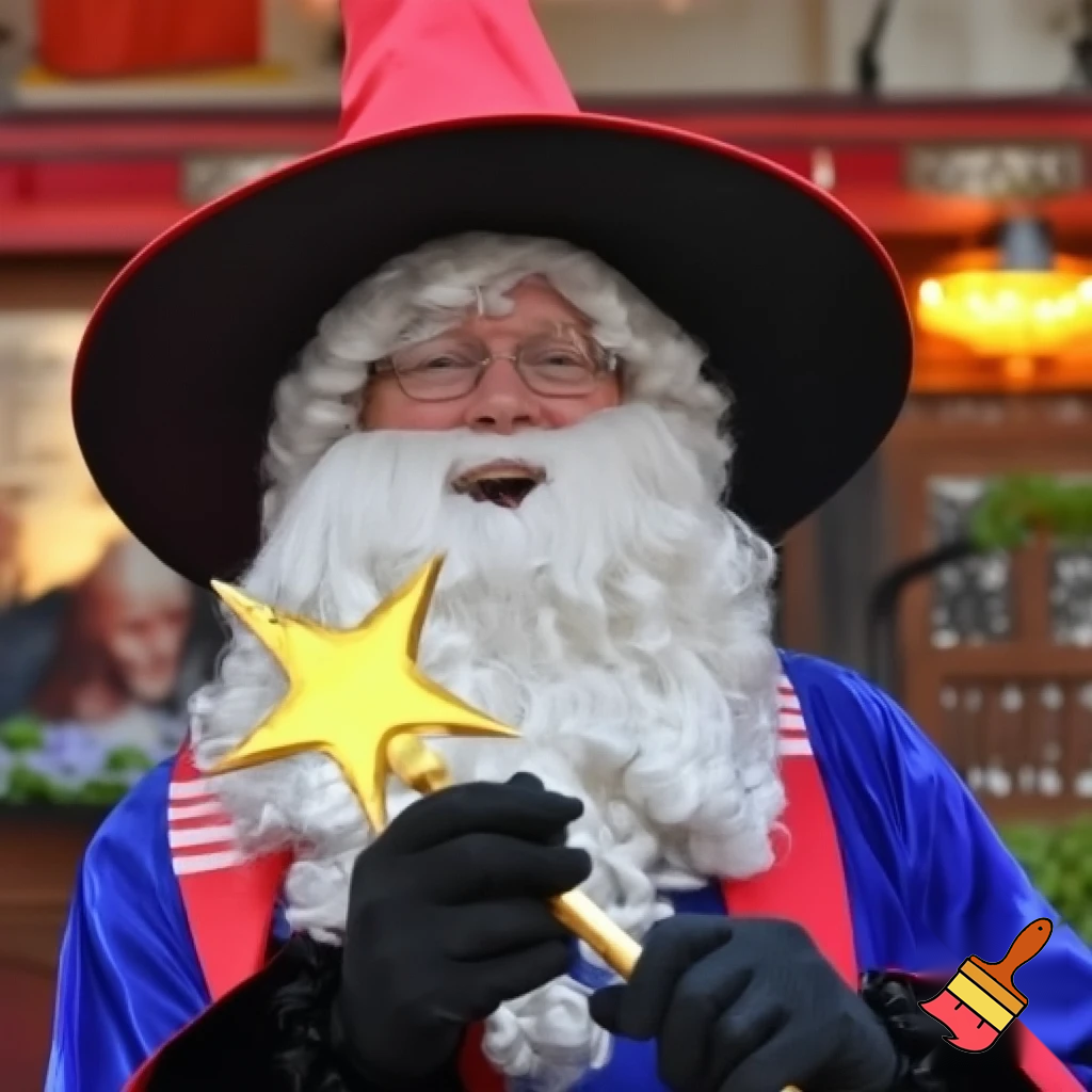 Santa Claus Pennwell Disney🇫🇷 wizard Santa Claus Santa Claus real person Disneyland Paris Santa Claus in Paris the wizard💫🏰 a wizard hat Magic Star wand