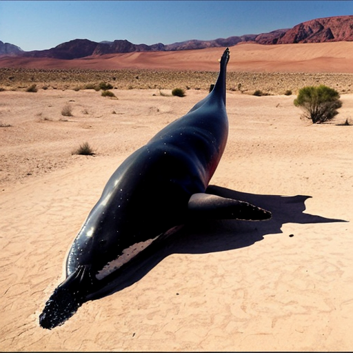 draw a picture of a whale in the desert. He has sunglasses on.
