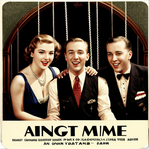 A CD cover with a 1940s style image of swing time singers.
