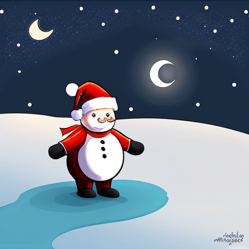 Star and moon christmas cartoon