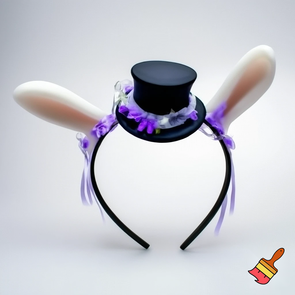 Easter top hat headband, Easter bunny headband, top hat, purple and white