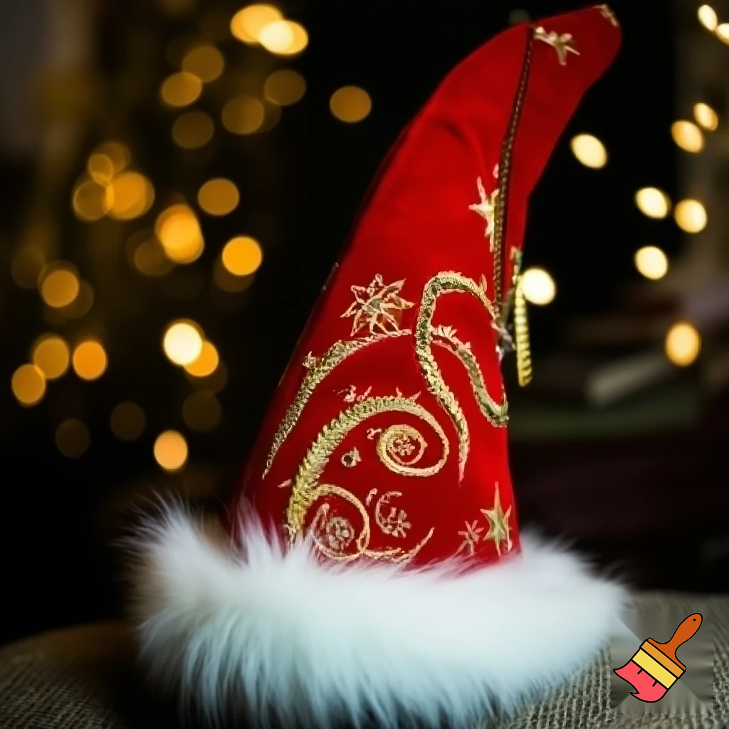Christmas wizard hat red