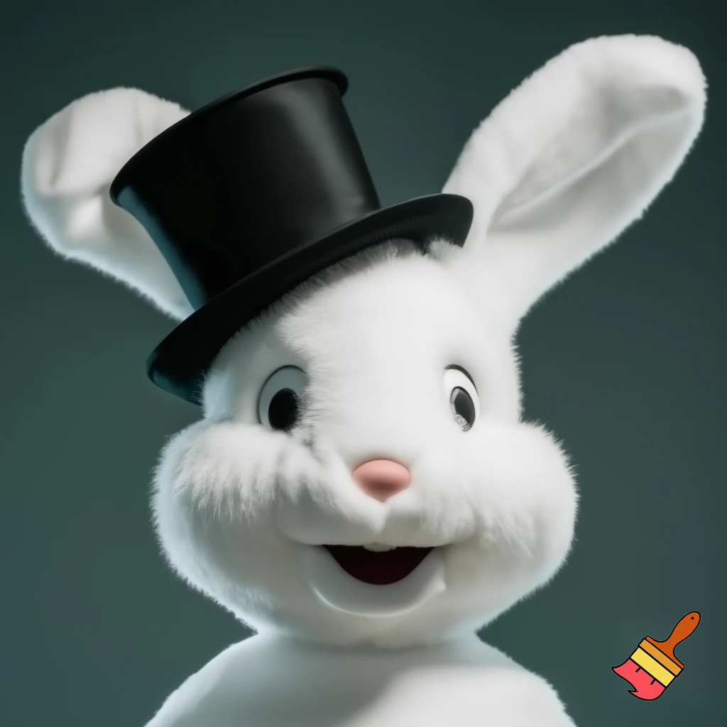 Easter bunny mascot costume top hat