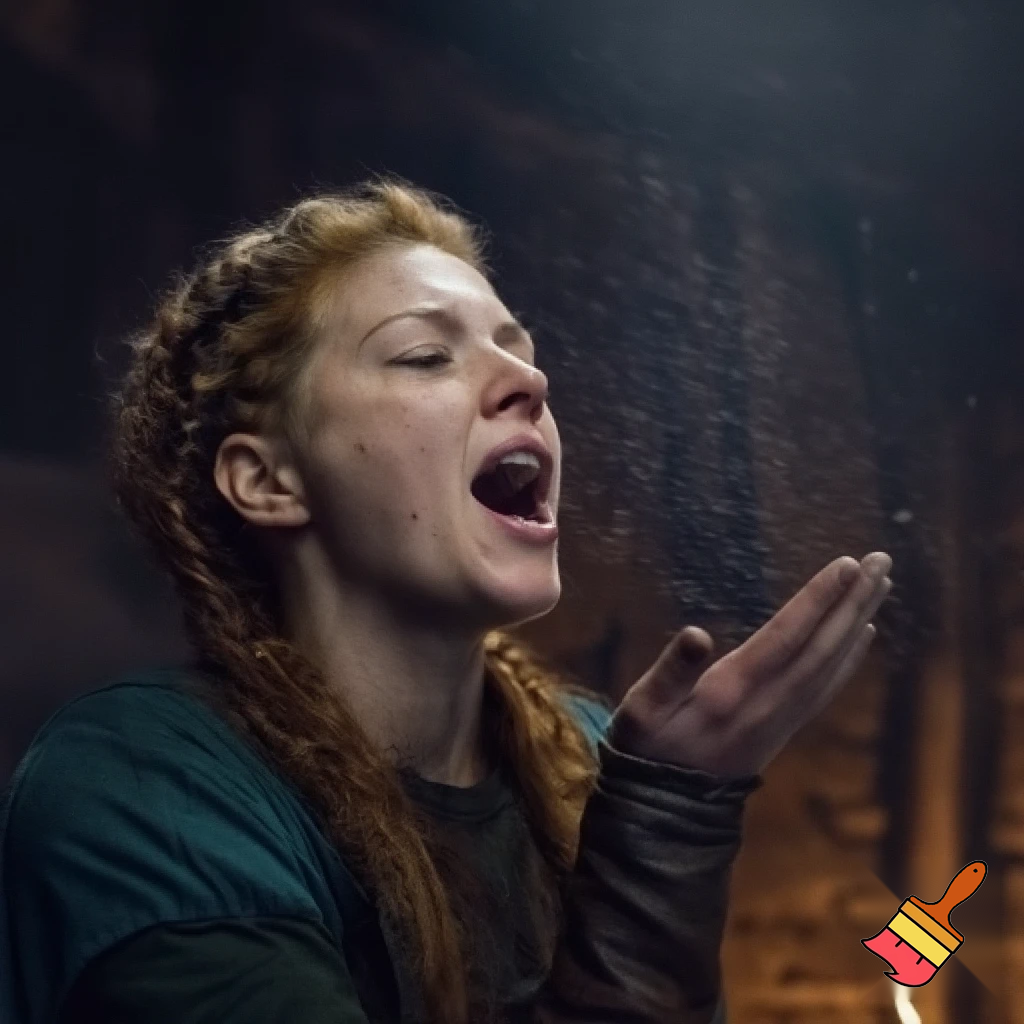 Aslaug from vikings sneezes