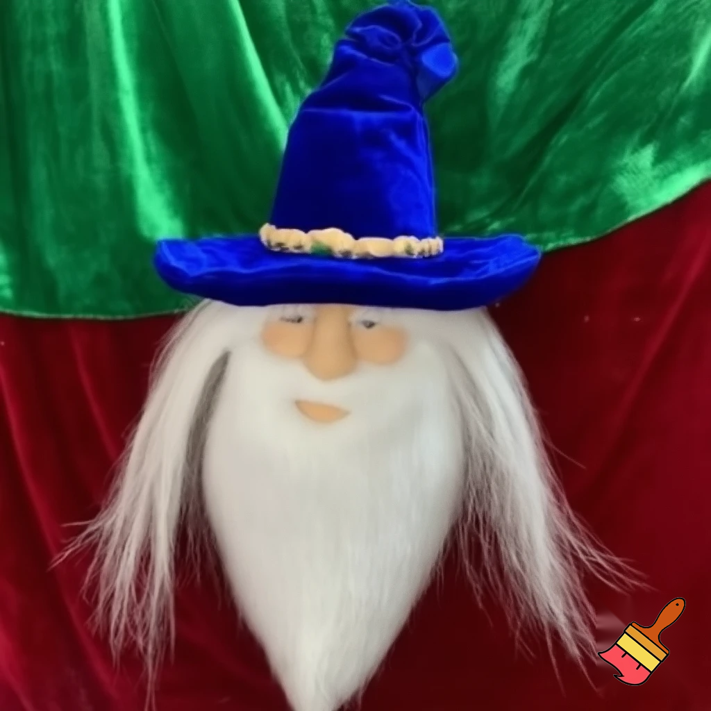 Christmas wizard hat velvet and fabric