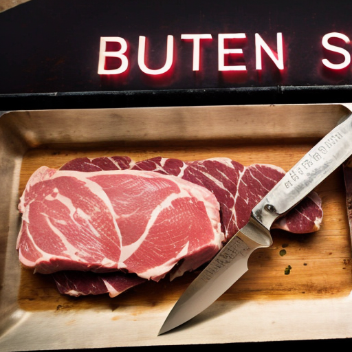 Make me a butcher sighn with a cow and butcher’s knife and clever with other meats make it say jamieson and sons 