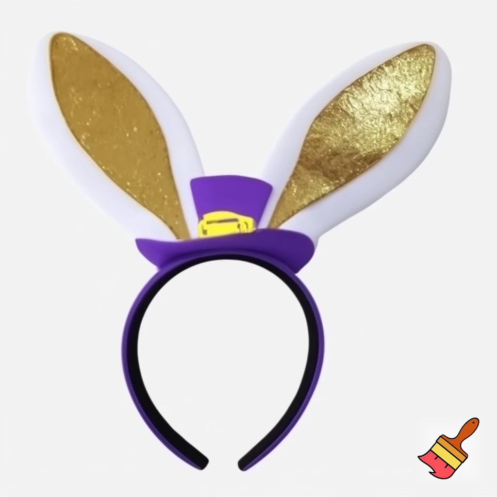 Easter top hat headband Easter bunny headband, purple and white with gold Easter top hat headband