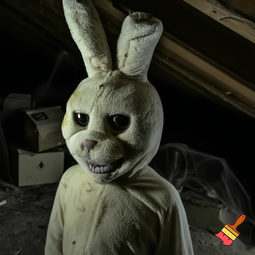 Easter bunny toy creepy toy mascot costume