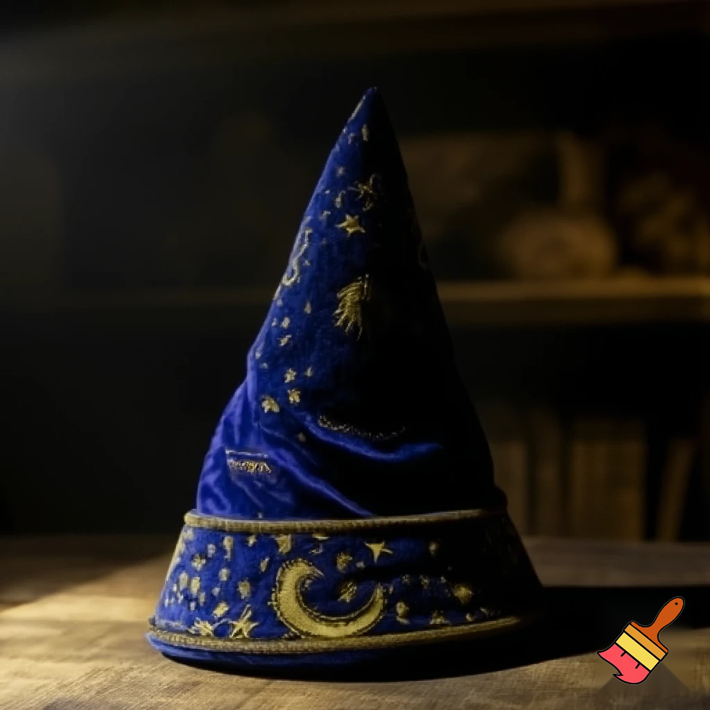 A wizard Santa Claus hat read