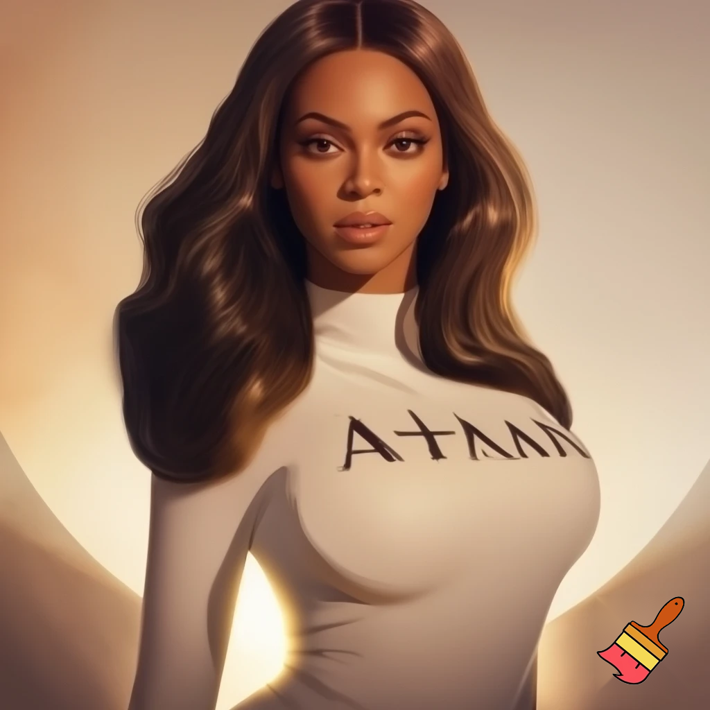 Beyonce wearing a sexy white top with a text saying "iam mommy "
