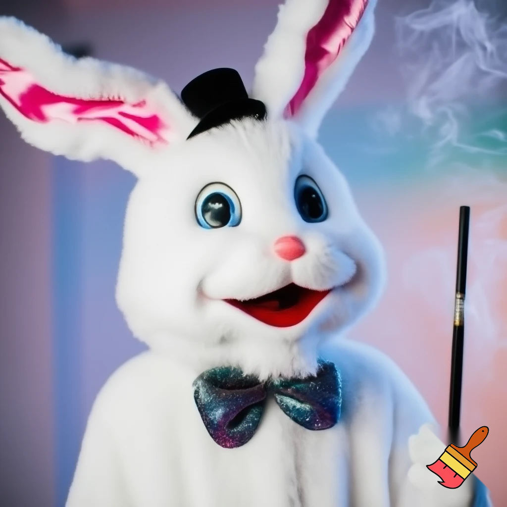 Easter bunny mascot costume top hat mascot costume magic