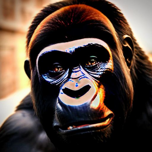 Gorilla ek purani rusty car / bike / object dekhta hai
Close-up eyes 👁️ (focus + curiosity)
Background me light thunder ⚡
Action:
👉 Gorilla dheere se haath badhata hai