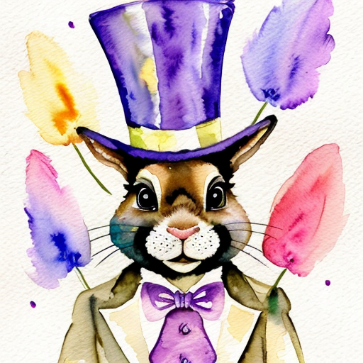 Easter bunny top hat purple and gold