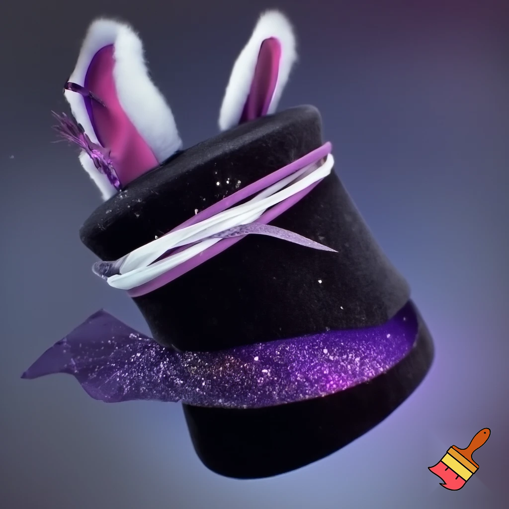 Black top hat with bunny ears velvet white and purple purple and white headband fabric and velvet glitter, purple and pink special present true special and delicate velvet white purple Easter bunny is bunny top hat velvet?