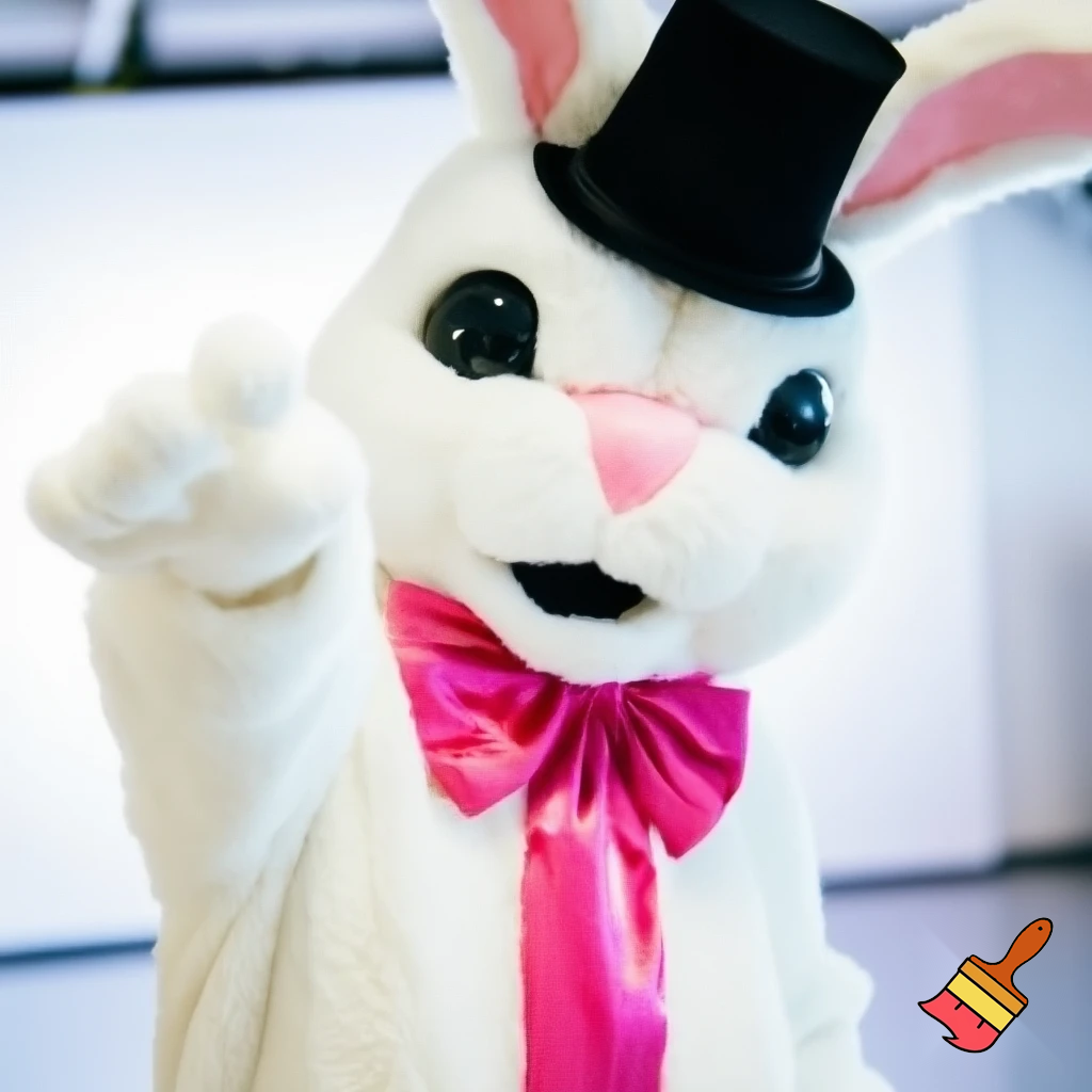 Easter bunny mascot costume top hat mascot costume magic
