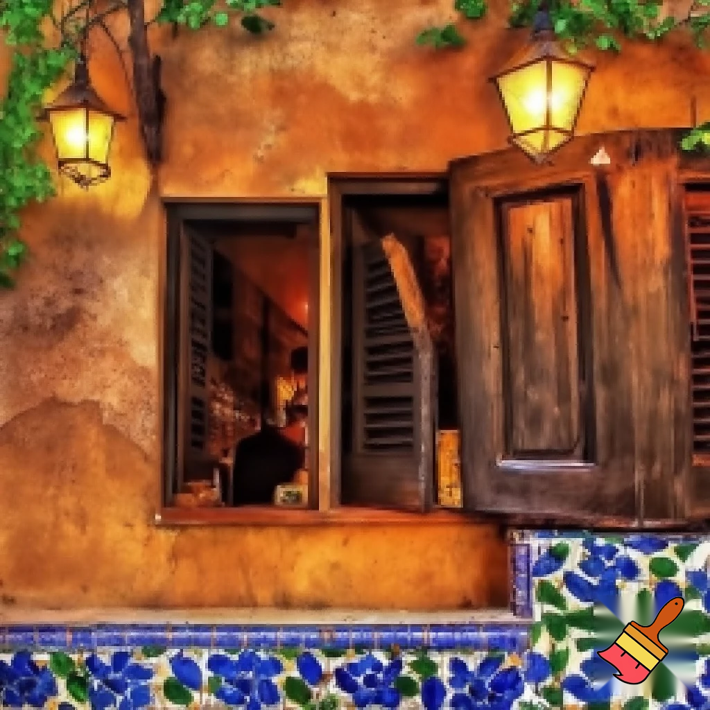 can you generate the wall of a spanish cafe