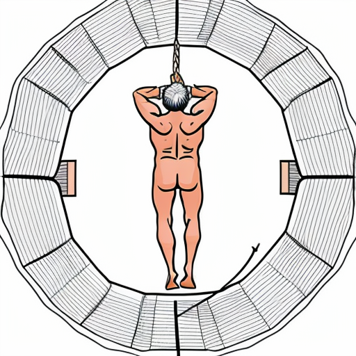 barefoot pantless completely nude and standing naked wrinkly and fat geriatric nudist bearded grandpa is moaning and wearing hardcore birthday suit that has penis and it is getting sexual by tiny demons that lick him all over and his arms are bound over his head to a rope from the ceiling in the dungeon, oil painting view from above