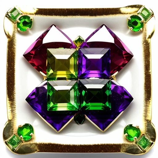 Placed on a gold square plate. First row gemstones Sardius, Peridot, Polished Emerald. Second row gemstones Anthrax ruby, Sapphire, Flint glass. Third row gemstones Precious opal, Polished agate, Amethyst. Fourth row gemstones Olivine, White onyx, Jacinth