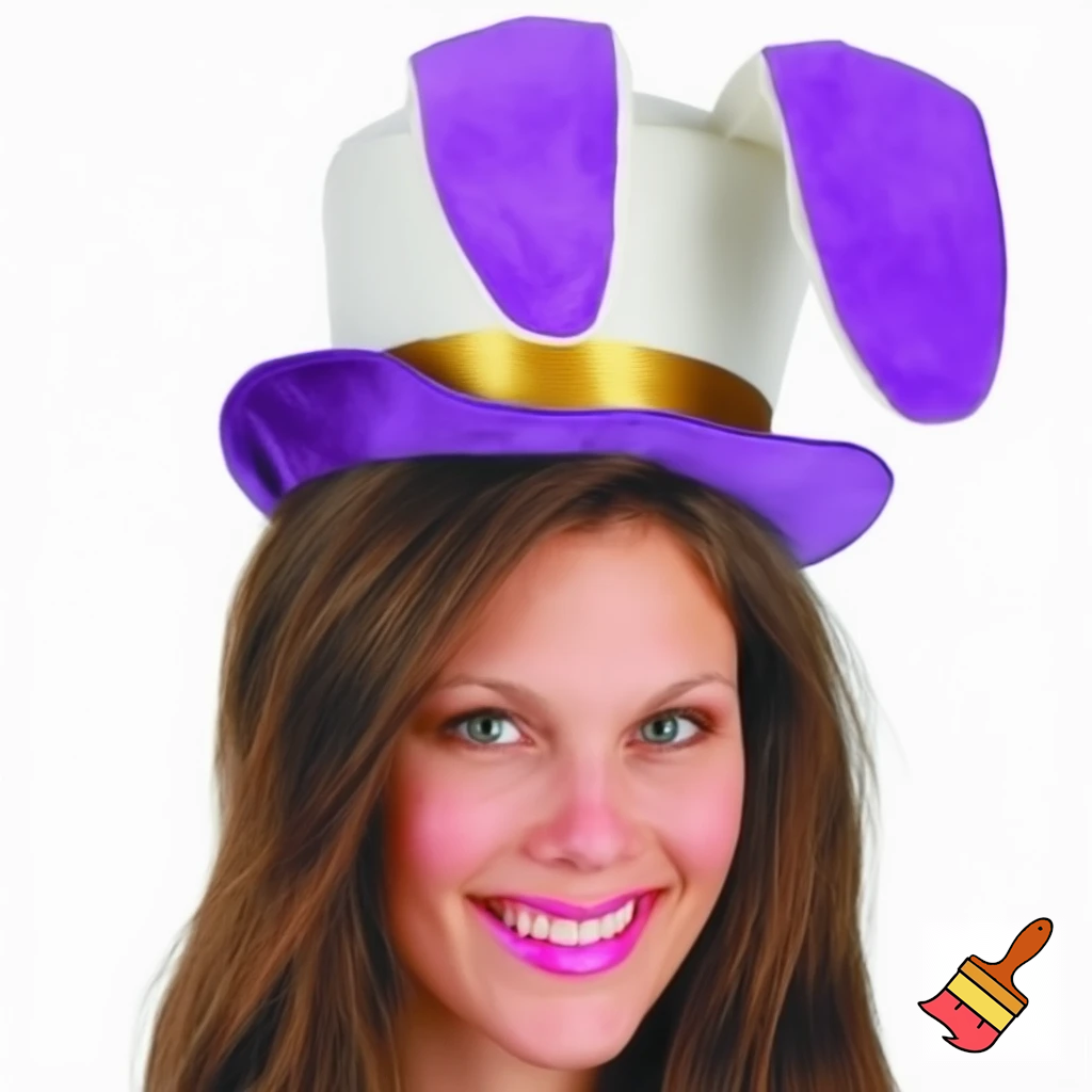 Easter top hat headband Easter bunny headband, purple and white with gold Easter top hat headband