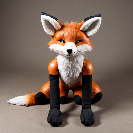 Un zorro animatronico con pelo a dos patas
