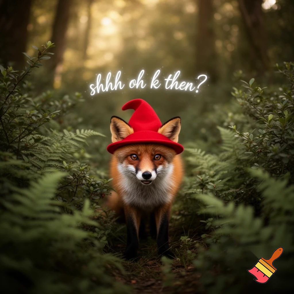 then the fox with a red hat says  shhh oh k then….