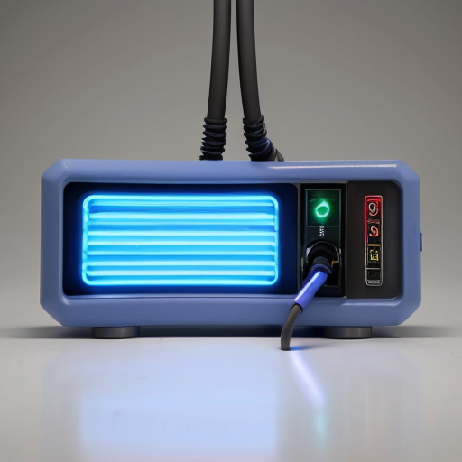 GL918 jump starter and air compressor, streamlined wedge profile (lower front, higher back). Two parallel horizontal ice-blue LED strips on front. Upper strip: above are dual LCD screens side by side. Lower strip: below are five flush touch buttons. Type-C cable in bottom curved recess. Matte dark grey with polished edge chamfers. No handle. Studio shot, dark background, two blue horizontal lines, 8K, --ar 16:9 --v 6.1