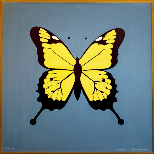 an artistic modern butterfly in Magritte style