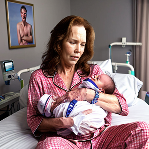 John Goodman y Elizabeth Perkins y con cute adorable baby newborn gives premature glasses con pijama slepwear bikini sensual sexy con blind eyes cataracts ceguera con brazalete hospital con cama con almohadas con acostados con hospital 20