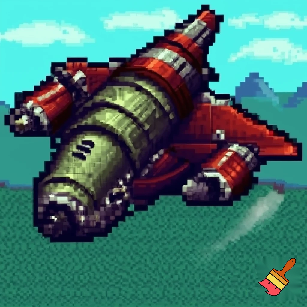 pixel art metal slug style jet