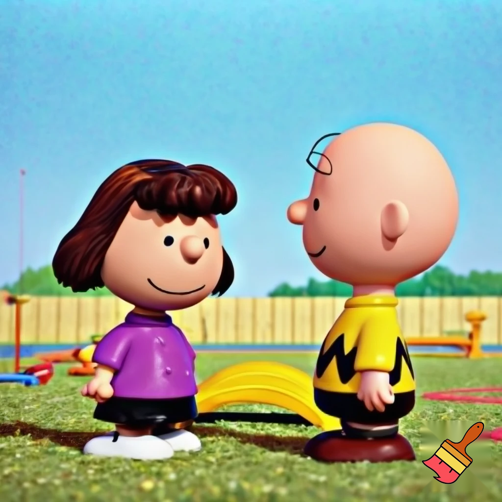 Charlie Brown with Peppermint Patty. They are in the playground and Charlie Brown is fucking Peppermint Patty.