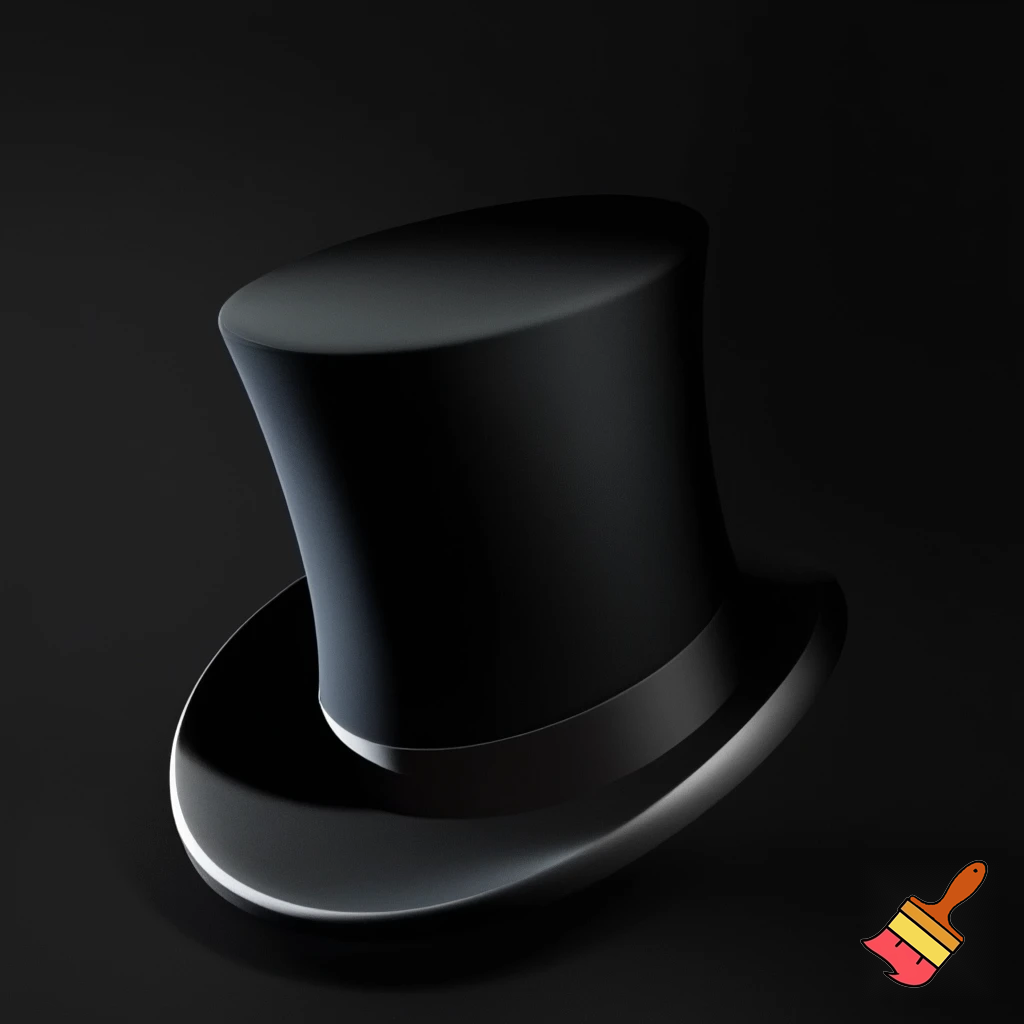 I Willy Wonka top hat black dark black