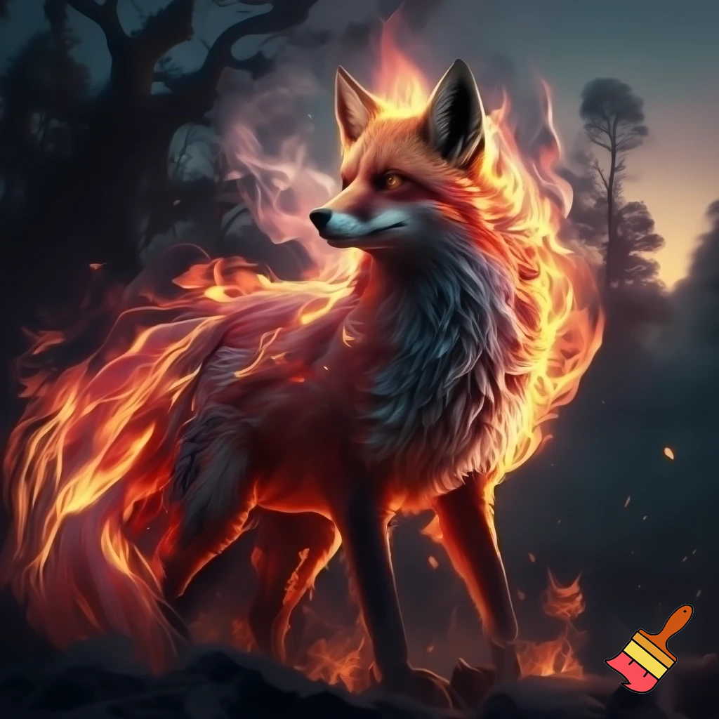 fantasi ræv lavet af ild