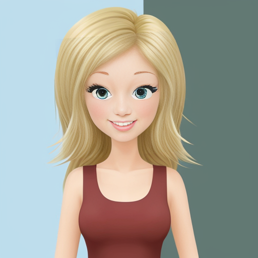 A cartoon girl with blonde bushy hair