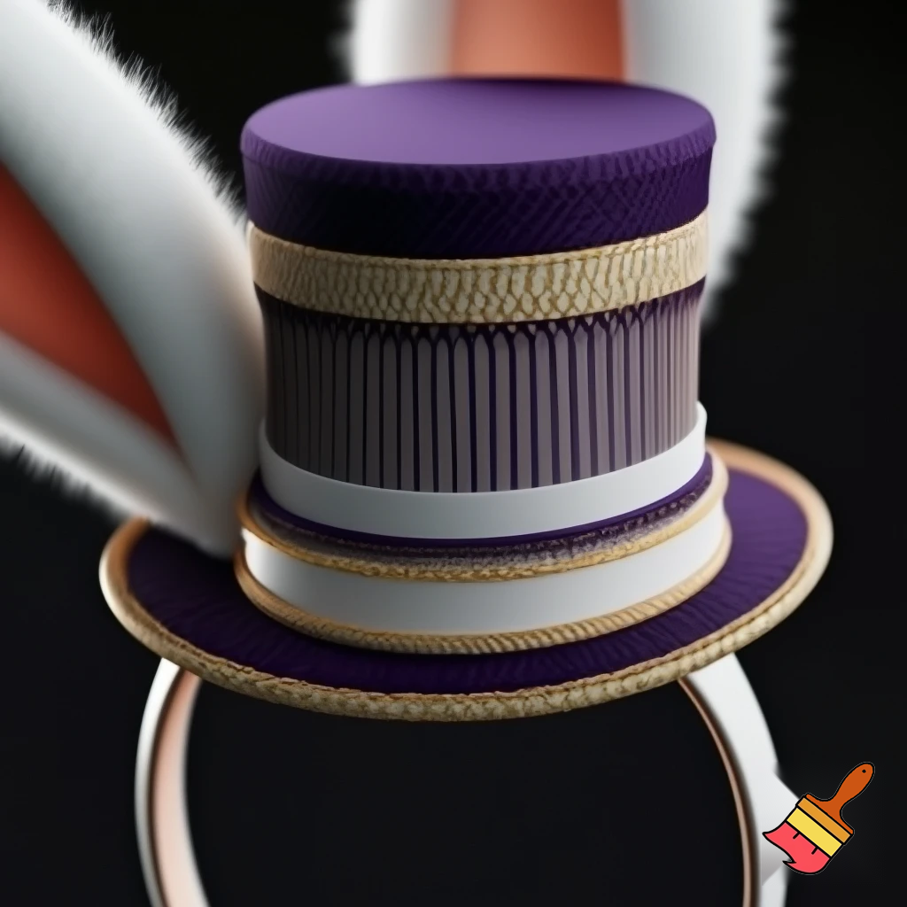 Easter bunny top hat headband, Easter bunny ears headband top hat purple and white and gold