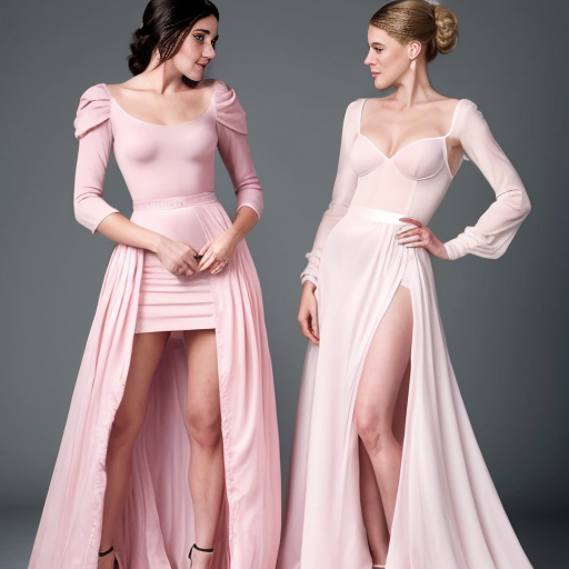 cinderella in a pink gown, having her dress ripped apart by two elegant women in untouched gowns. full body view. The two elegant women are enviously tearing pieces of the pink gown off. The bodice of the pink gown has a large tear, a sleeve is missing, and there are multiple significantly large tears in the skirt. Both jelouse women are currently ripping a piece of the skirt off.