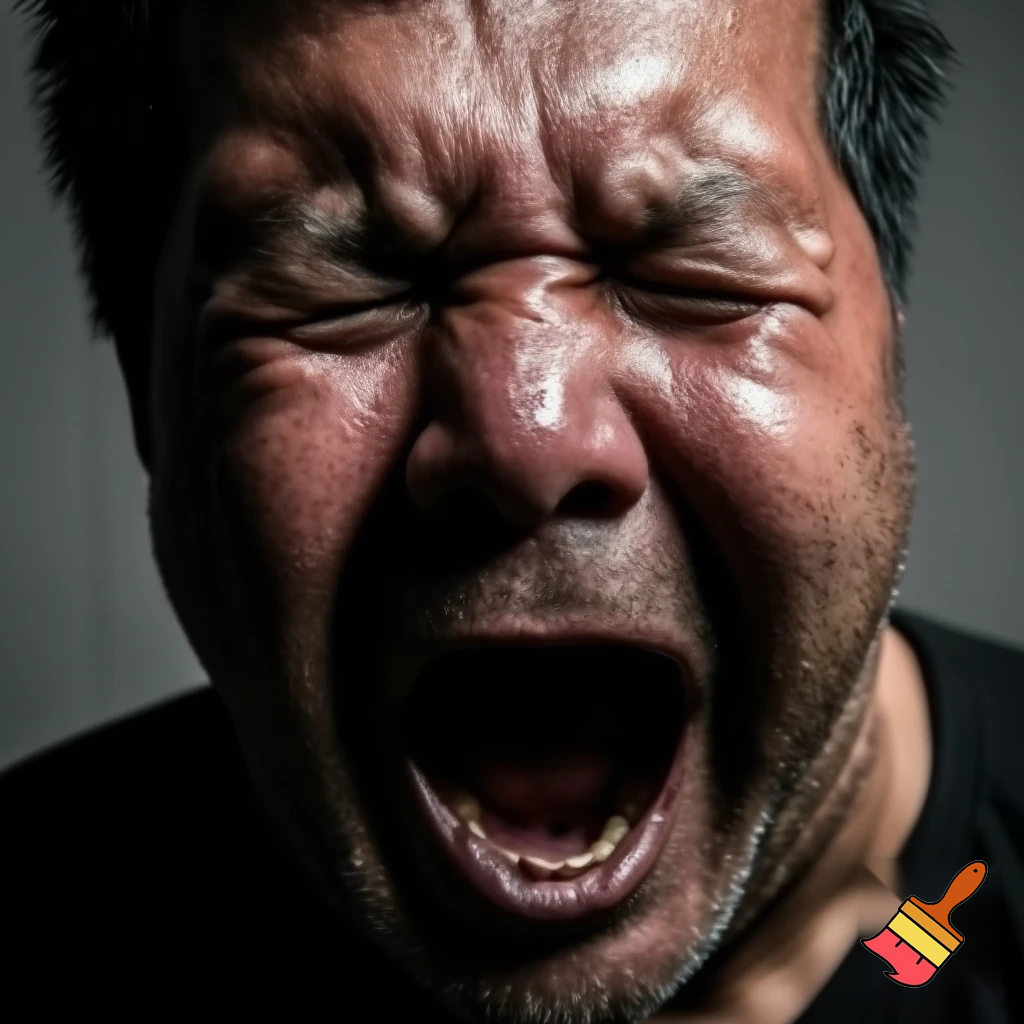 Man screaming 