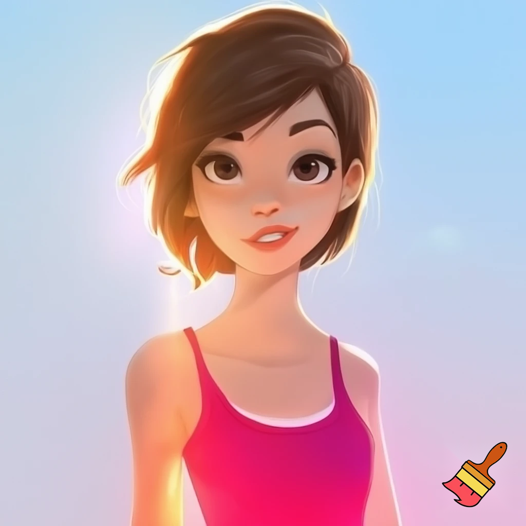 full body view of teenage girl in a tank top