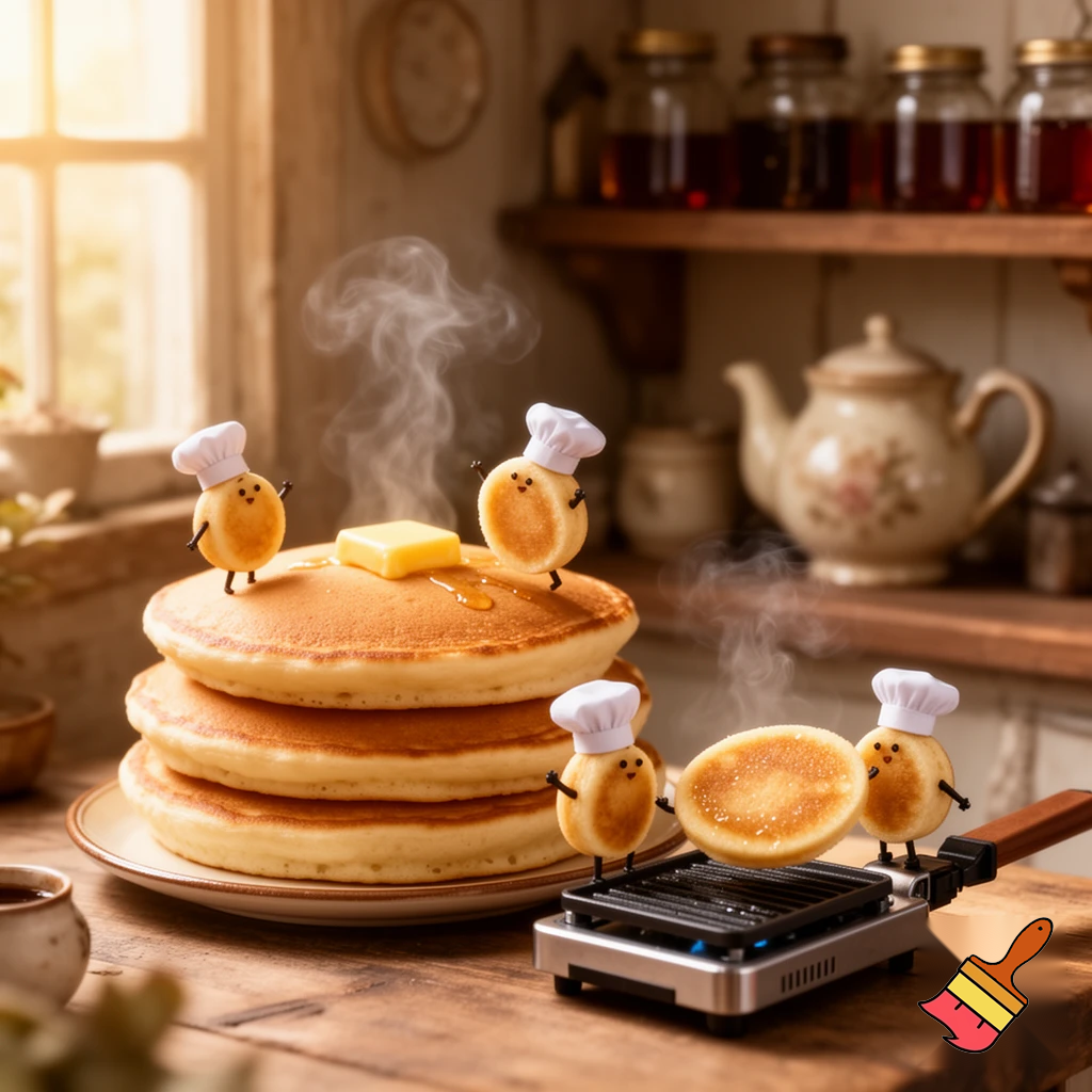 Pancakes cooking pancakes
