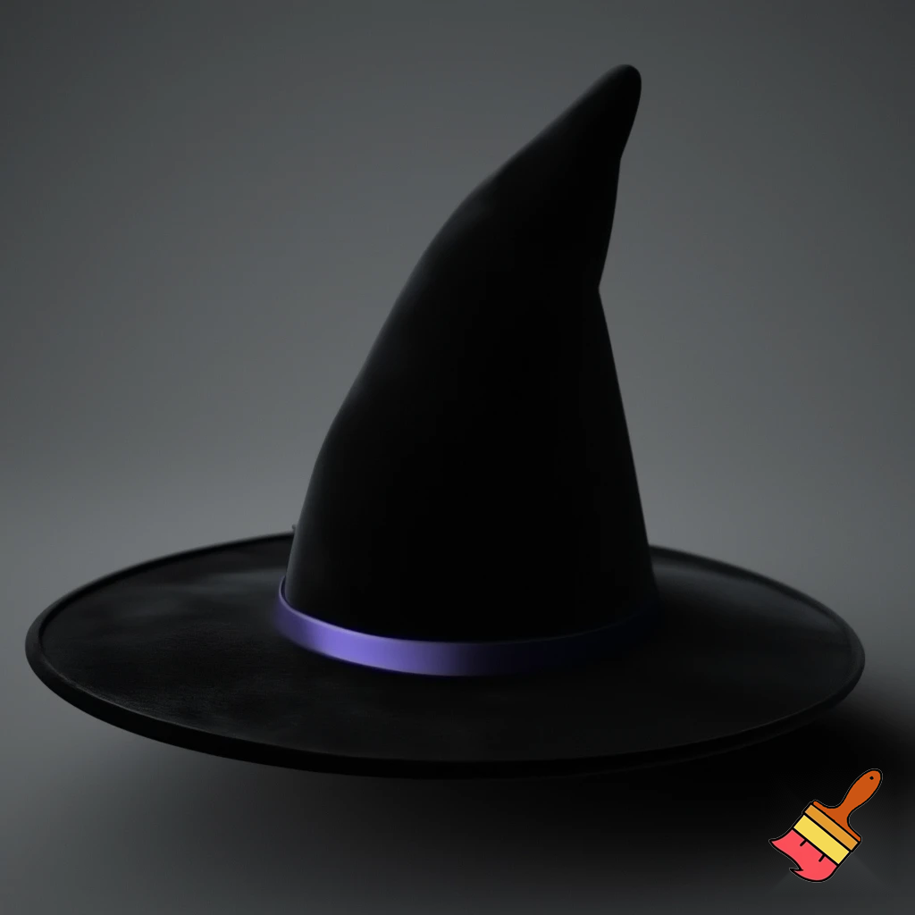 Black witches hat velvet
