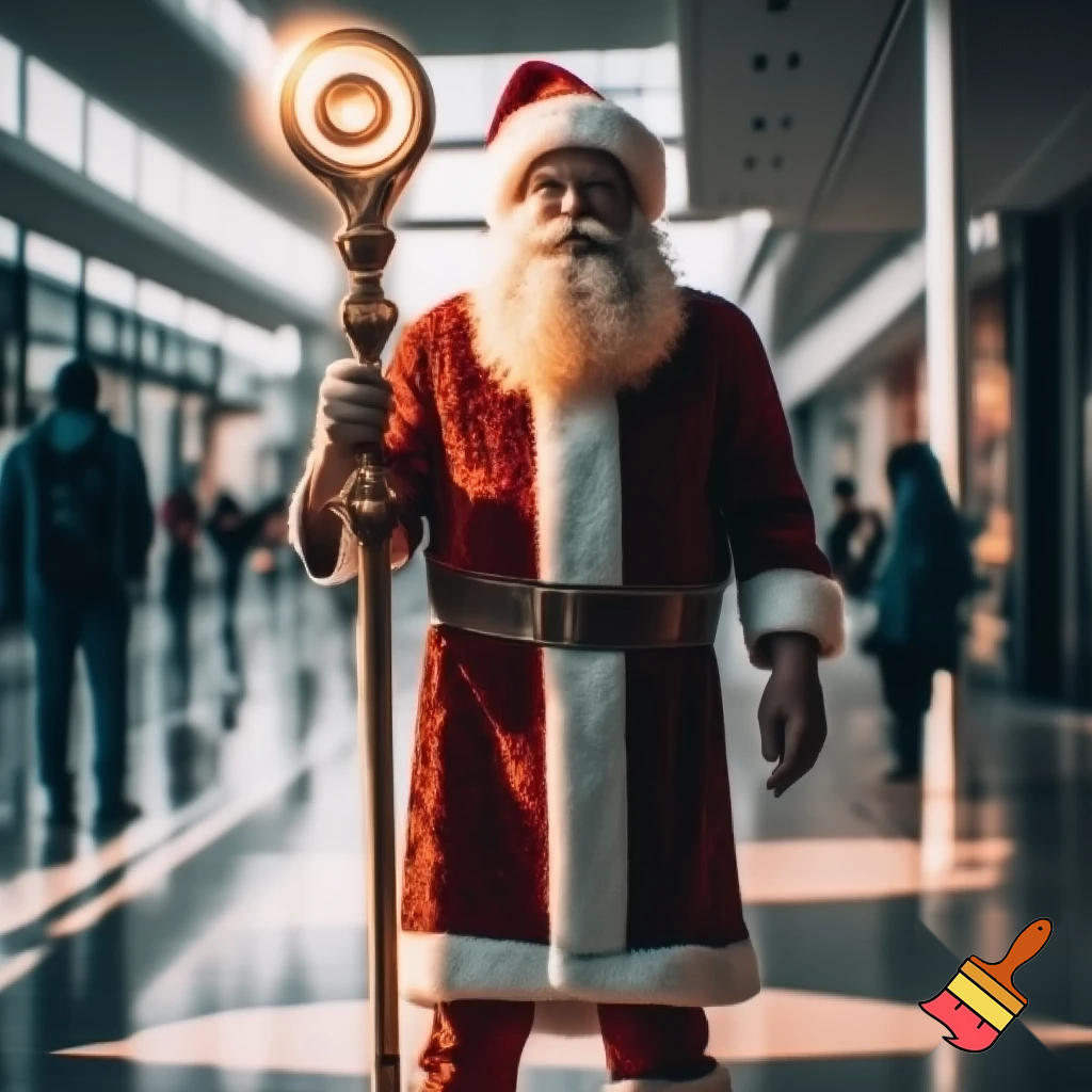 Santa Claus magic walking stick staff Russia shopping Centre Australia shopping