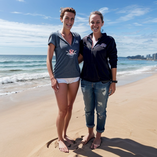 Goretzka and Vanessa at the beach 