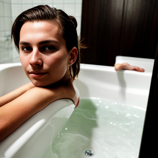 Goretzka and Vanessa at the bathroom 