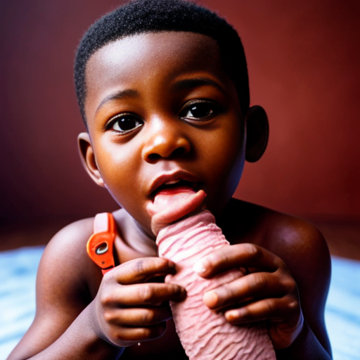 Devenir un bébé garçon africain tout nu avec un beaucoup plus géant pénis 