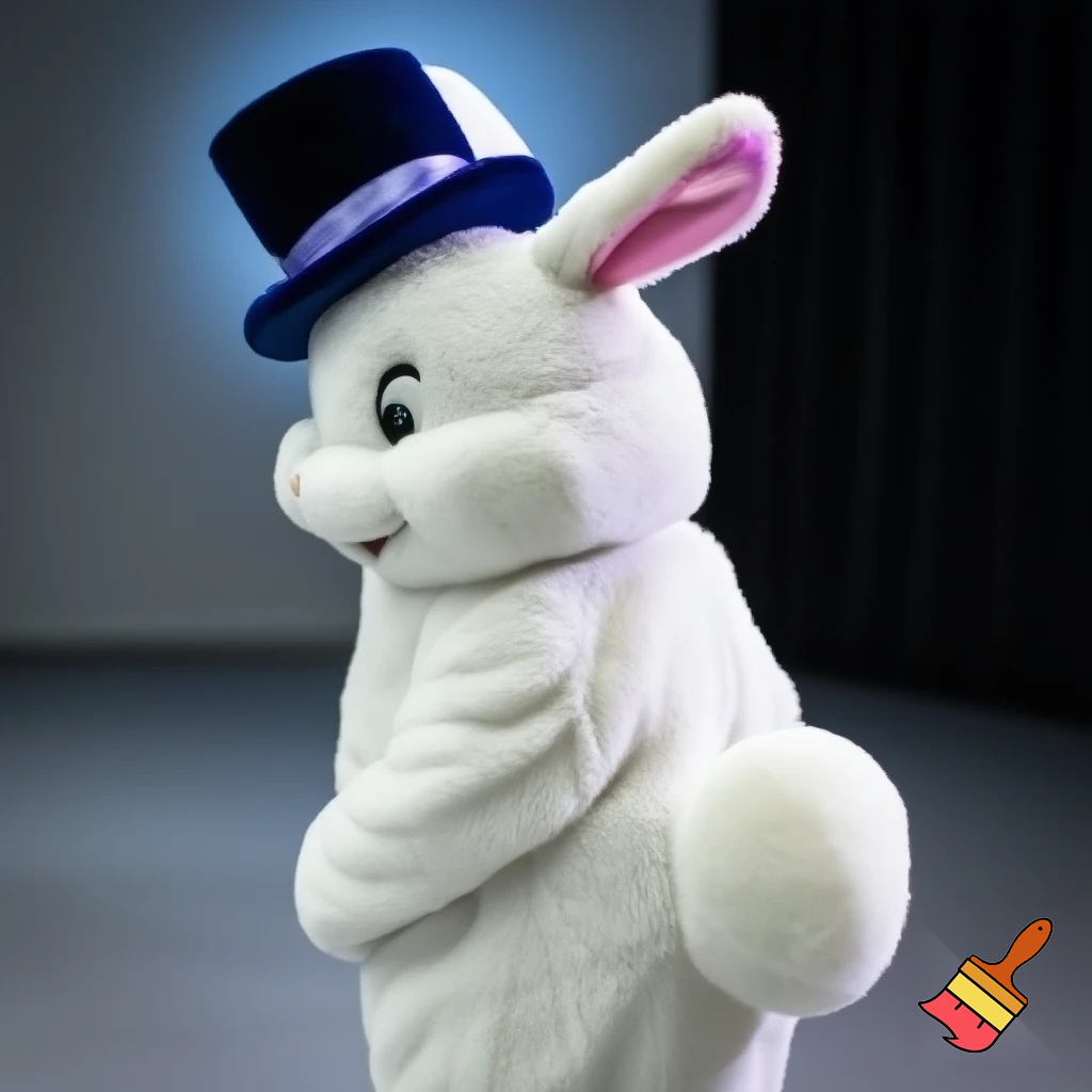 Easter bunny mascot costume top hat mascot costume