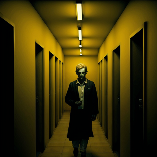 Aryan looking tired but focused while studying late night, same character design, same face, same outfit, same hairstyle, same university architecture, same hostel building, same corridor layout, same room number 213, same lighting style, identical environment, strict visual continuity, cinematic animated horror movie style, 2.5D horror cartoon animation, detailed background, volumetric lighting, dramatic shadows, suspenseful atmosphere, Khooni Monday style.